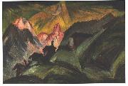 Ernst Ludwig Kirchner Stafelalp at moon light Sweden oil painting artist